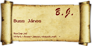 Buss János névjegykártya