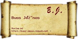 Buss János névjegykártya
